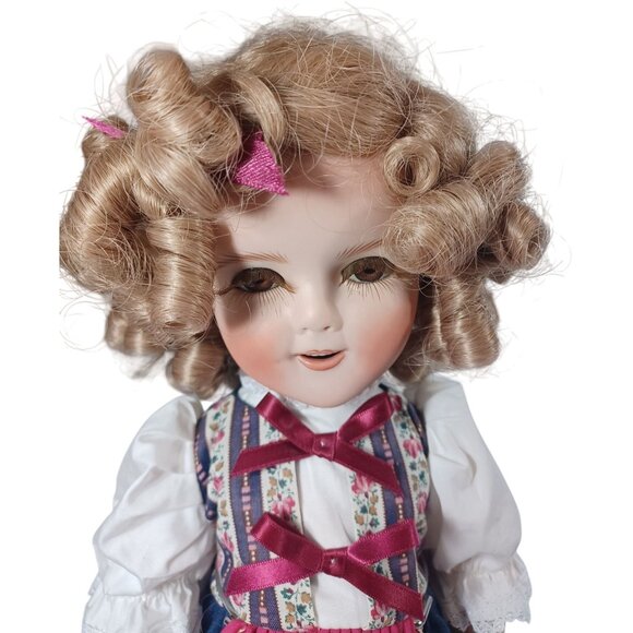 Shirley Temple Heidi Handcrafted OOAK  Porcelain Doll 15.5" Vintage Jeena Hally - Picture 4 of 8